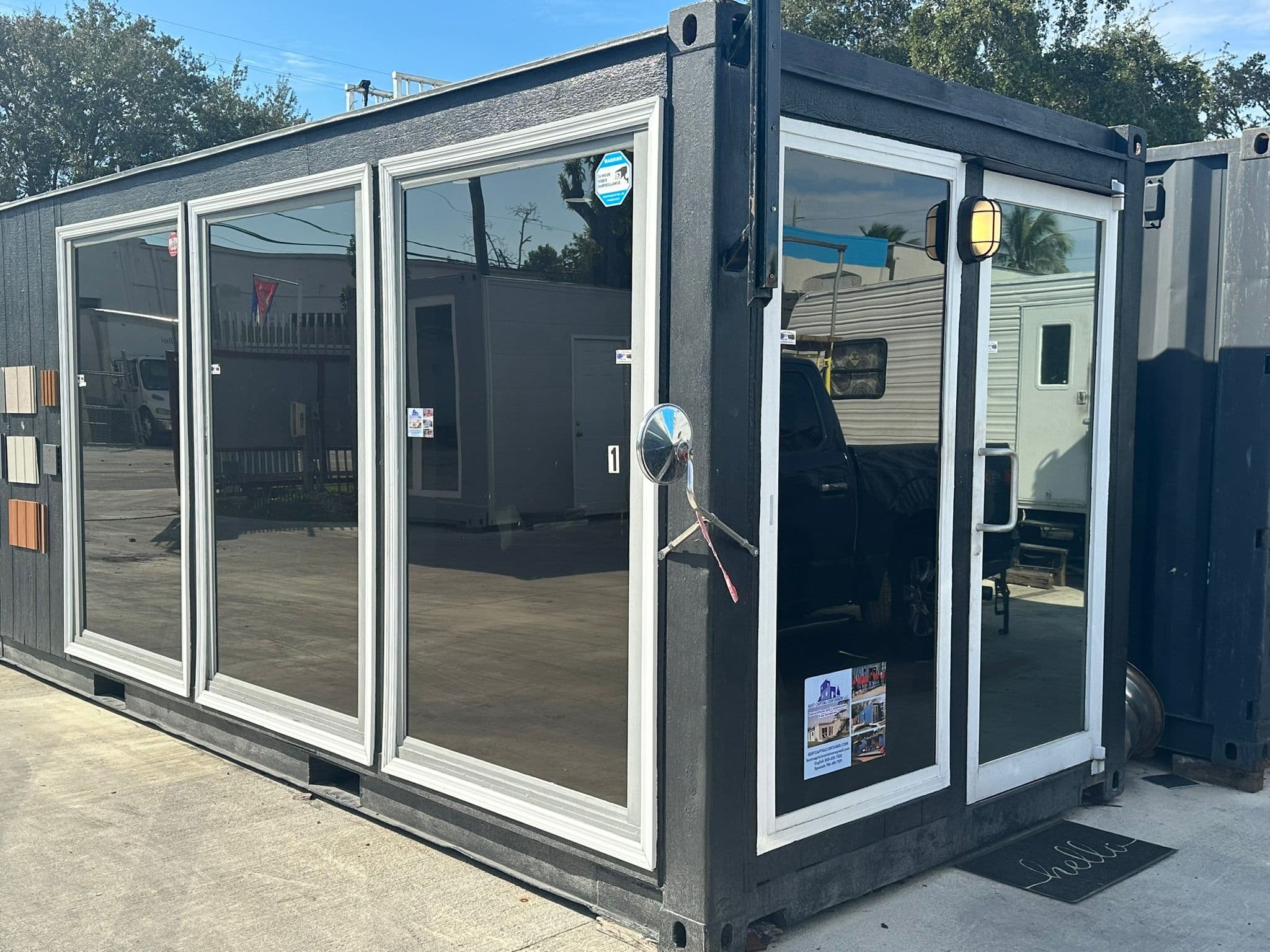 Glass-front office pod